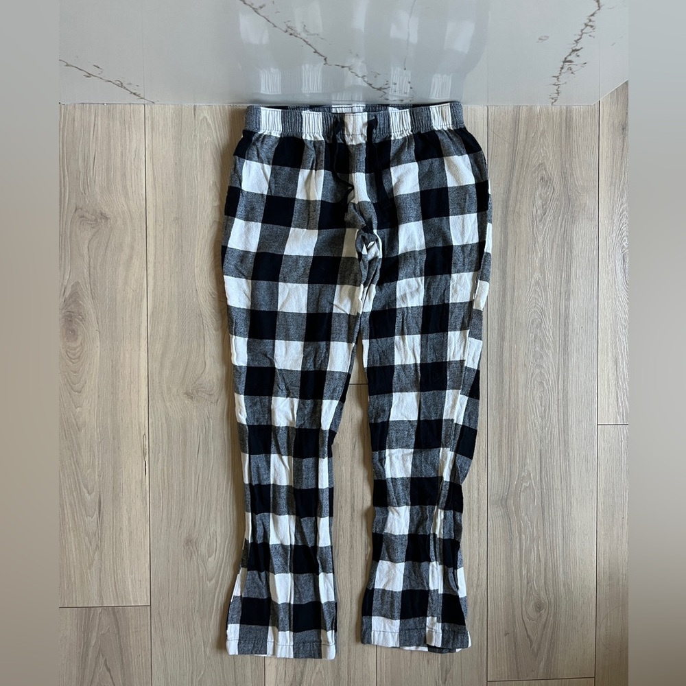 Old Navy Pajama Pants Womens S Black White Check Flannel